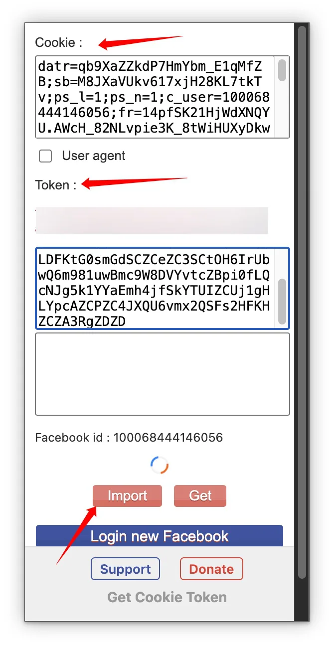 Facebook 通过字符串 cookie + token 的电脑浏览器登录教程