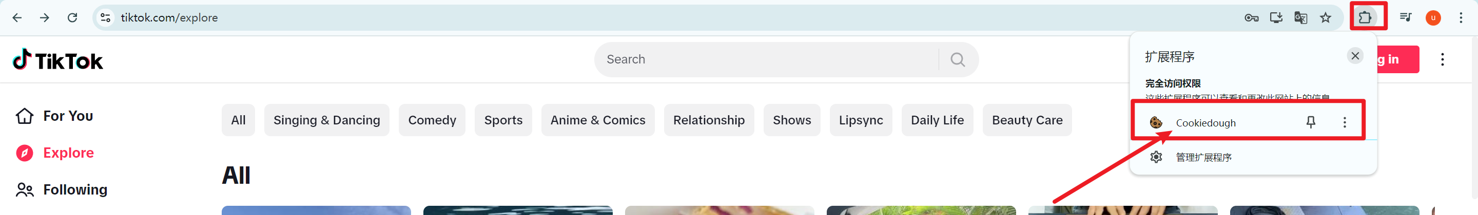 Tiktok 使用 Cookie 直接登入 (适用于 Google 浏览器网页版本)